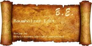 Baumholzer Edit névjegykártya